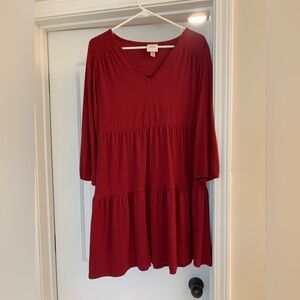 Knox Rose Deep Red V-Neck Tunic